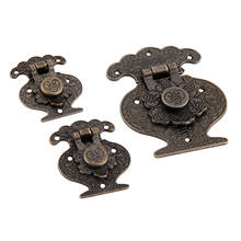 1Pc Antique Bronze Funiture Drawer Jewelry Wooded Box Latch Clasp Vintage Decorative Hasps Case Lock Buckle 46*37/ 50*40/78*63mm 2024 - buy cheap