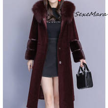 2019 Winter Fashion Fur Hooded Women Long Coats Korean Style Single Breasted Elegant Wool Coat 2024 - buy cheap