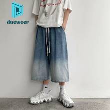 DUEWEER Mens Straight Gradient Jeans Spring Autumn Hip Hop Casual Cropped Trousers Men Baggy Plus Size Wide Leg Denim Pants 2024 - buy cheap