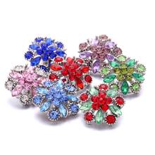 Snap Jewelry Colorful Rhinestone Flower 18mm Ginger Snap Button DIY Bracelet Necklace Jewelry Making  ACC for Women 2024 - buy cheap