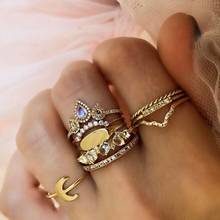 Nova moda jóias ins estilo coroa anel cor japonês e coreano hipster junta anel 2024 - compre barato