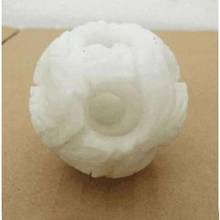 Stone 55mm Splendiferous Chinese white jade flower magic Puzzle Ball 2024 - buy cheap