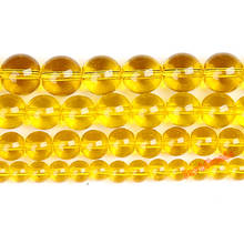 Frete grátis miçangas soltas de vidro amarelo macio faixa de 15 "para fazer joias 6 8 10 12mm 2024 - compre barato