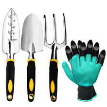 Garden Tool Set 4 Pack With Trowel, Cultivator Hand Rake, Transplant Trowel, Gardening Gloves For Weeding, Loosening Soil 2024 - buy cheap