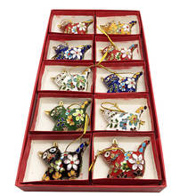 Wholesale 10 pieces of Chinese handmade cloisonne enamel cat ornaments decoration Christmas decoration 2024 - buy cheap