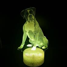 Acrylic 3D LED Photo Light Boxer Animal Desk Lamp for Bed/Hotel Room Decor Touch Sensor Colorful Nightlight Bluetooth Base 2024 - buy cheap