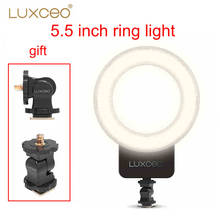 Luxag-anel de luz led de polegadas com controle de intensidade., anel de luz led para câmera de vídeo e vídeo de celular, ideal para youtube e câmeras dslr. 2024 - compre barato