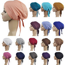 New Full Cover Inner Muslim Women Cotton Chemo Cap Islamic Head Wear Hat Underscarf Bone Bonnet Turkish Scarves Muslim Headcover 2024 - buy cheap