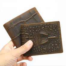 Luufan New Fashion Short Wallet Alligator Pattern For Men Male Pants Pocket Wallet Credit Card Male Slim Purse Genuine Leather 2024 - buy cheap