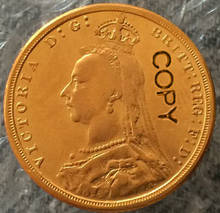 24-K Gold plated 1887 UK coins copy 2024 - buy cheap