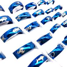 MixMax 36 шт. мужские и женские кольца 6 мм синие ювелирные кольца из нержавеющей стали Оптовая Продажа Новинка 2024 - купить недорого