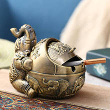 Antique Metal Elephant Ashtray Creative Living Room Windproof Ash Tray Exquisite Cigarette Smoking Holder Office Home Decor 2024 - buy cheap