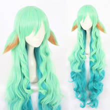 Game LOL women Soraka cosplay wig Star Guardian green Cosplay Hair Wig and 2 ears 2024 - buy cheap