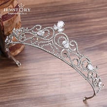 Himstory European Zircon Rhinestones Crystal Tiaras Crowns Bride Diadem Pageant Engagement Headbands Wedding Hair Accessories 2024 - buy cheap