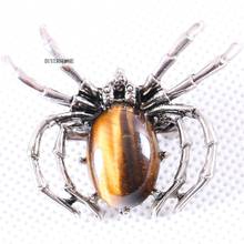 40x33MM Spider Brooch Natural Stone Tiger's Eye Bead Pendant For Men Women Jewelry Gift 1Pcs K701 2024 - buy cheap