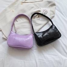Retro Soft PU Leather Ladies Small Shoulder Bags Fashion Crocodile Pattern Women Baguette Purse Handbags Girls Mini Armpit Bag 2024 - buy cheap