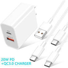 20W USB C Charger Quick Charge QC4.0 PD3.0 USB-C Cable Type C Fast USB Charger For Macbook iPhone12 Samsung 2024 - buy cheap