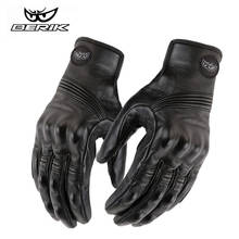 Motorcycle Gloves Retro Pursuit Perforated Real Leather Moto Riding Gloves Motorcycle Protective Gears Motocross Racing Gloves 2024 - buy cheap
