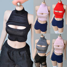 1/6 escala feminina sexy corte ombro aberto peito apertado camiseta roupas modelo para 12 "mulher corpo figuras de ação acessórios brinquedos 2024 - compre barato