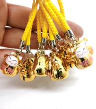 10pcs cartoon lucky cat  Pendant Cell Phone Charm Straps with Bell Cartoon Cell Phone Strap Bell Charm 2024 - buy cheap