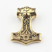 Ouro mito masculino thorhammer s martelo norse magick mjolnir 316l pingente de aço inoxidável 2024 - compre barato