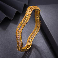 Pulseiras de ouro wando 1 2 k para homens e mulheres, bracelete dourado dubai áfrica e austrália, joias de casamento para presentes 2024 - compre barato