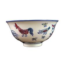 Chinese Old Porcelain Pastel Porcelain Blue And White Plus Color Blessing Chicken Pattern Bowl 2024 - buy cheap