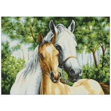 TOP Horse Mother And Son Patterns Counted Cross Stitch 11CT 14CT 18CT DIY Chinese Cross Stitch Kits Embroidery Needlework Set 2024 - buy cheap