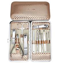 12pcs/set Professional Toe Nail Clipper Scissors Nail Care Kit Manicure Grooming Set with Travel Case Golden Color Nail Repair 2024 - buy cheap