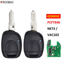 1 Button Remote Car Key Fob 433Mhz PCF7946 Chip NE73 / VAC102 Uncut Blade For Renault Twingo Clio II Master Kangoo Clio Symbol 2024 - buy cheap