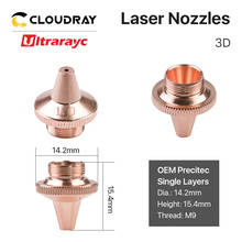 Bocal de corte do laser da fibra do oem 3d de ultrarayc para a altura m9 d14.2 da cabeça do cortador do metal de precitec 15.4mm 2024 - compre barato