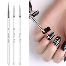 3Pcs/Set 7/9/11mm Transparent Pen Nail Art Lines Painting Brush UV Gel Polish Tips Flower Stripes 3D Manicure Drawing Tool 2024 - buy cheap