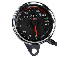 Velocímetro de doble odómetro para motocicleta, indicador LED de retroiluminación, 12V, 0-160 Km/h, novedad 2024 - compra barato