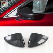 Накладка на дверное зеркало заднего вида, декоративная рамка, обшивка, подходит для Mazda CX-30 CX30 CX 30 2020 2021 ABS, хромированное углеродное волокно 2024 - купить недорого