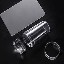 1Pc Nail Art Stamping Clear Nail Art Stamper With Scraper Nail Stamping Head With A Lid Big Scraper Manicure Tool Stamping Kit 2024 - купить недорого