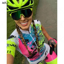 Флуоресцентный женский пикантный костюм cafitt, одежда для велоспорта, профессиональный женский костюм для триатлона 2024 - купить недорого
