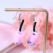 Ladies Cute Milk Tea Cup Model Acrylic Resin Drop Earrings For Women Girls Kids Gifts Jewelry 2019 Fashion Small Dangle Earring 2024 - buy cheap