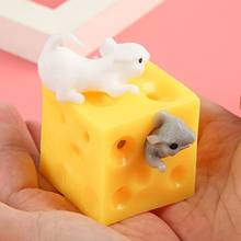 Cute Cartoon Mouse Cheese Children Press Squeeze Decompression Doll Prank Stress Relief Vent Toy 2024 - buy cheap