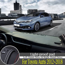 Almofada de proteção para painel de instrumentos de couro de qualidade e à prova de luz para toyota auris 2014 ~ 18 e180 corolla acessórios de estilo 2024 - compre barato