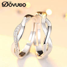 DOYUBO Elegant Solid Silver Couples Rings For Men And Women Engraved Names & Dates Romantic Silver Wedding Rings Jewelry  VB348 2024 - buy cheap