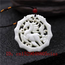 Natural White Chinese Jade Horse Pendant Necklace Fashion Charm Jewelry Double-sided Hollow Carved Amulet Gifts for Women 2024 - buy cheap