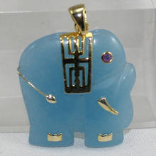 Оптовая продажа, новый дизайн, кулон в виде слона из голубого нефрита в форме животного 2024 - купить недорого