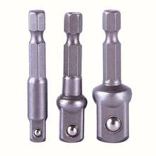 3pcs Wrench Socket Adapter Torque Spanner Head Tools Hex Shank to 1/4 3/8 1/2 Inch Extension Drill Bits Bar Hex Bit Set 2024 - buy cheap