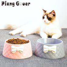 Pet Dog Feeding Food Bowls Puppy Lovely Bowknot Feeder Dish Bowel Bow Cat Bowl 2024 - buy cheap