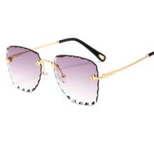 Gafas de sol sin montura Vintage para hombre y mujer, lentes de Color tintado, UV400, zonnebril dames 2024 - compra barato