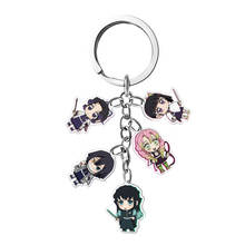 Anime Demon Slayer Keychain Cartoon Kimetsu No Yaiba Acrylic Pendent Keyring 2024 - buy cheap