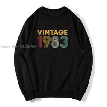 Retro Vintage 1983 hoodie Old Born In 1983 Shirt 37th Birthday Hoodies Spring Autumn Men Pullover Sweatshirt Harajuku Streetwear 2024 - buy cheap