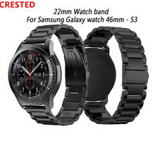 Ремешок из нержавеющей стали для Samsung Galaxy wacth 46 мм, браслет для Gear S3 amazfit gtr 47 мм huawei watch gt 22 мм, браслет для часов 2024 - купить недорого