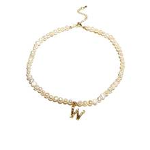 LiiJi уникальное жемчужное ожерелье с 26 буквами в стиле барокко золотистого цвета модное Стильное A-Z ожерелье с надписью 39 + 5 см женское колье, чокер ожерелье 2024 - купить недорого