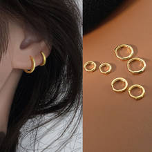 925 Sterling Silver 1 Pair Minimalist Huggie Hoop Earrings For Women Gold Tiny Round Earrings 12mm/14mm/18mm 2024 - buy cheap